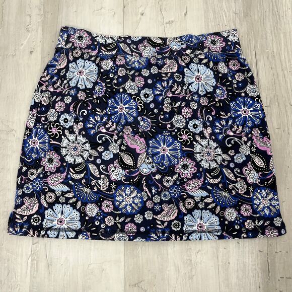Talbots Everyday Yoga Floral Mid Rise Elastic Waist Above Knee Stretchy Skort - Picture 2 of 10